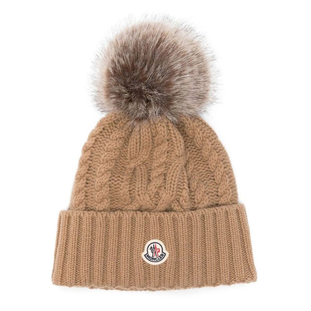 Moncler Women Berretto In Misto Lana E Cashmere Con Pon Pon
